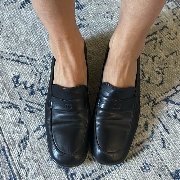 CHANEL Shoes - Chanel black CC loafers size 36